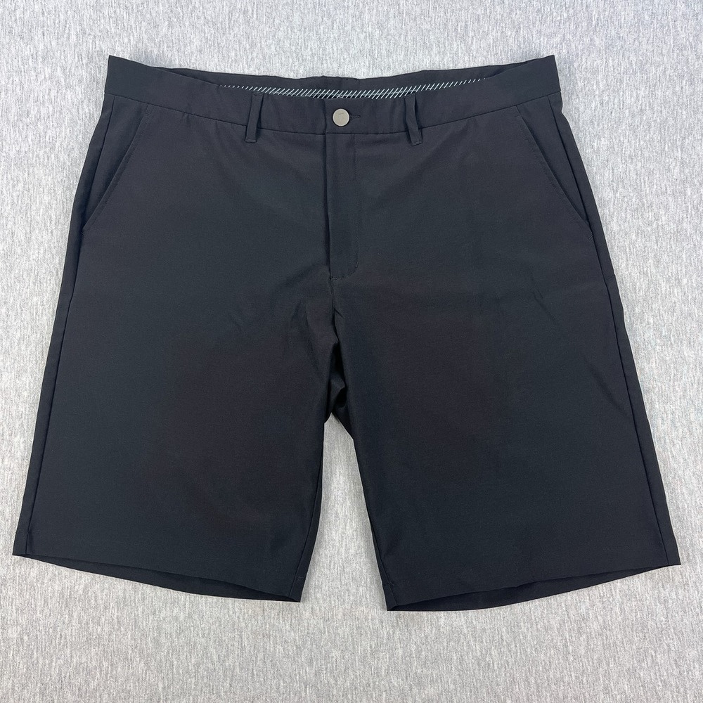Primo Golf Chino Shorts Mens 40 Black 11" Inseam 4-Way Stretch Casual Flat